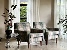 Load image into Gallery viewer, Pair of Fully Upholstered Retro Occasional Armchairs