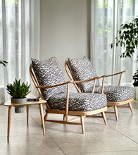 Load image into Gallery viewer, Pair Lubis Spindle Back Arm Chairs