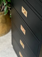 Load image into Gallery viewer, Tall Campaign-Style Chest of Drawers