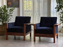 Load image into Gallery viewer, Pair of Lubis Armchairs in Midnight Navy