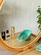 Load image into Gallery viewer, Cane Dressing Table with Round Framed Mirror