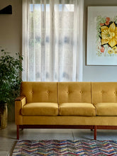 Load image into Gallery viewer, "Sunshine Mustard" Four Seater Vintage Couch