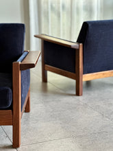 Load image into Gallery viewer, Pair of Lubis Armchairs in Midnight Navy