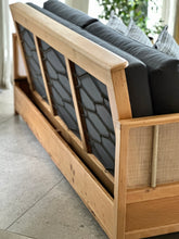 Load image into Gallery viewer, Vintage Beechwood Sleeper Couch