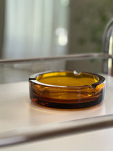 Load image into Gallery viewer, Round Amber Glass Ashtray