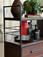 Load image into Gallery viewer, Media / Wall Unit / Room Divider in Solid Imbuia & Steel