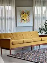 Load image into Gallery viewer, "Sunshine Mustard" Four Seater Vintage Couch