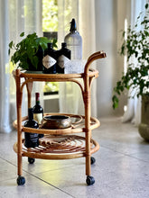 Load image into Gallery viewer, Vintage Cane Drinks Trolley