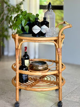 Load image into Gallery viewer, Vintage Cane Drinks Trolley