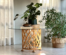Load image into Gallery viewer, Chippendale Style Cane and Glass Dining Table