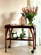 Load image into Gallery viewer, Vintage Two-Tier Drinks Trolley with Wishbone-style Legs