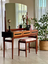 Load image into Gallery viewer, Mid-Century Dresser With Mirror And Stool