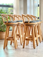 Load image into Gallery viewer, Set Of Vintage Cane Bar Chairs