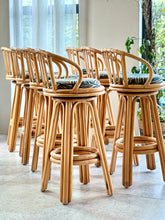 Load image into Gallery viewer, Set Of Vintage Cane Bar Chairs