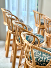 Load image into Gallery viewer, Set Of Vintage Cane Bar Chairs