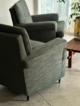 Load image into Gallery viewer, Pair of Upholstered Vintage Armchairs - Button Detail