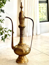Load image into Gallery viewer, Tall Vintage Indian, Solid Brass Dallah Coffee Pot