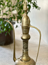 Load image into Gallery viewer, Tall Vintage Indian, Solid Brass Dallah Coffee Pot