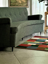 Load image into Gallery viewer, Vintage Curved Couch with Button Detail