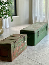 Load image into Gallery viewer, Vintage Metal Military Trunks