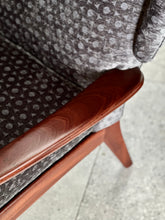 Load image into Gallery viewer, Mahogany Framed Semi-Wingback Armchair