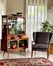 Load image into Gallery viewer, Mahogany Framed Semi-Wingback Armchair