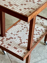 Load image into Gallery viewer, Vintage Two-Tier Trolley with Mosaic Tiles