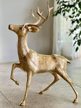 Load image into Gallery viewer, Large Solid Brass Buck & Doe Deer Pair (Floor Standing)