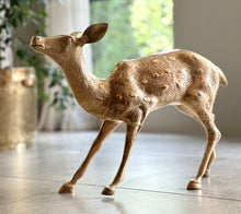 Load image into Gallery viewer, Large Solid Brass Buck & Doe Deer Pair (Floor Standing)