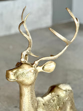 Load image into Gallery viewer, Large Solid Brass Buck & Doe Deer Pair (Floor Standing)