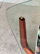 Load image into Gallery viewer, Vintage Glass Top Coffee Table & Solid X-Base