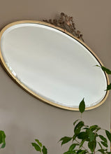 Load image into Gallery viewer, Brass Framed Bevelled Oval Mirror