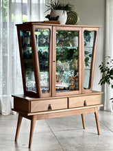Load image into Gallery viewer, Vintage Oak Display Cabinet with Drawers