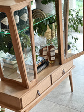 Load image into Gallery viewer, Vintage Oak Display Cabinet with Drawers