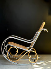 Load image into Gallery viewer, Chrome & Wicker Rocking Chair
