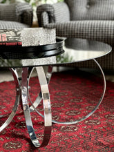 Load image into Gallery viewer, MCM Chrome Coffee Table with Smokey Glass Top
