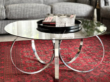 Load image into Gallery viewer, MCM Chrome Coffee Table with Smokey Glass Top