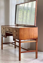 Load image into Gallery viewer, Mid-Century Dresser with Mirror & Stool