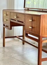 Load image into Gallery viewer, Mid-Century Dresser with Mirror & Stool