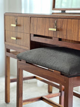 Load image into Gallery viewer, Mid-Century Dresser with Mirror & Stool