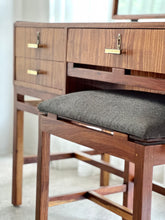 Load image into Gallery viewer, Mid-Century Dresser with Mirror & Stool