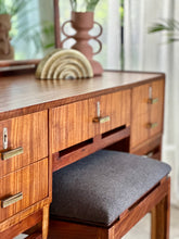 Load image into Gallery viewer, Mid-Century Dresser with Mirror & Stool