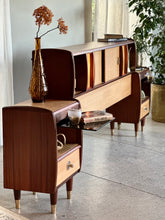 Load image into Gallery viewer, Retro Headboard & Pedestals | Built In Lighting