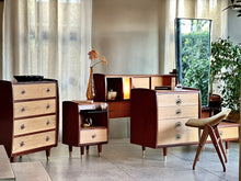 Load image into Gallery viewer, Retro Headboard & Pedestals | Built In Lighting