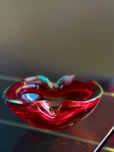 Load image into Gallery viewer, Murano Ashtray - Red, Yellow and Turquoise Hues