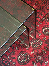 Load image into Gallery viewer, Stylish Pair of Curved Glass Nesting Side Tables