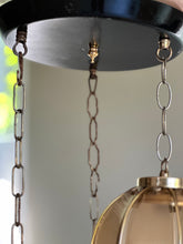 Load image into Gallery viewer, Retro Three Shade Smokey Glass and Brass Pendant