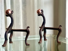 Load image into Gallery viewer, Pair of Copper & Steel Fire Dogs