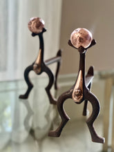 Load image into Gallery viewer, Pair of Copper & Steel Fire Dogs