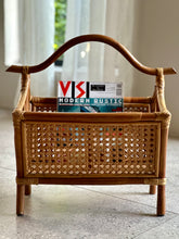 Load image into Gallery viewer, Vintage Cane Magazine Rack
